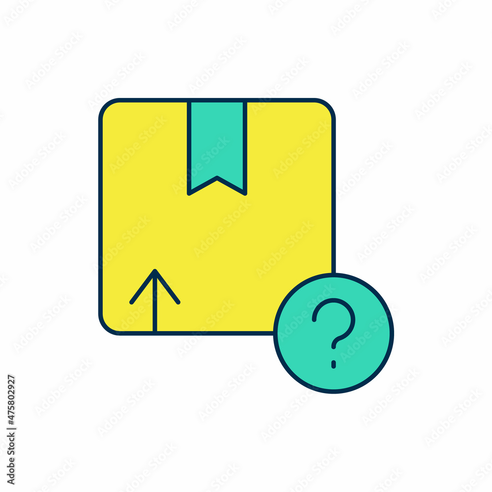 Filled outline Carton cardboard box icon isolated on white background. Box, package, parcel sign. Delivery and packaging. Vector Filled outline Carton cardboard box icon isolated on white background. Box, package, parcel sign. Delivery and packaging. Vector
