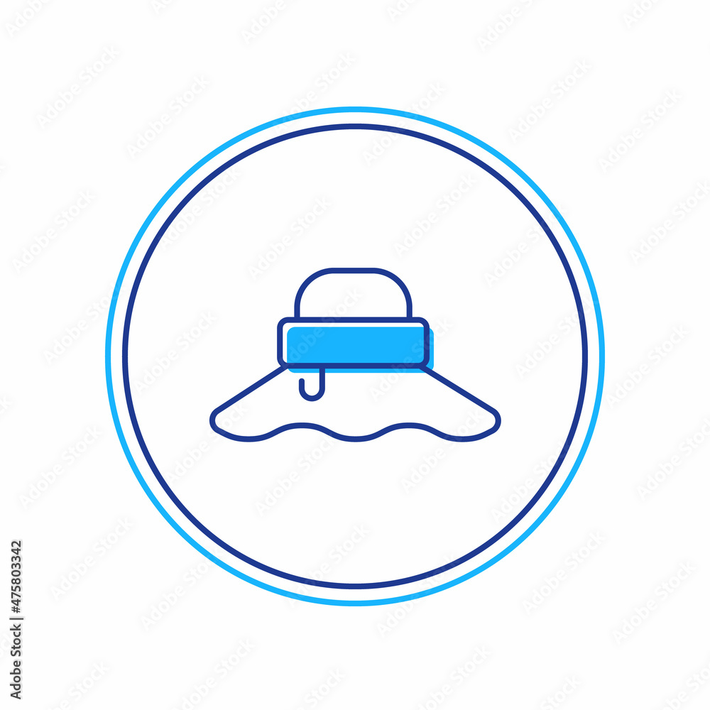 Filled outline Fisherman hat icon isolated on white background. Vector Filled outline Fisherman hat icon isolated on white background. Vector