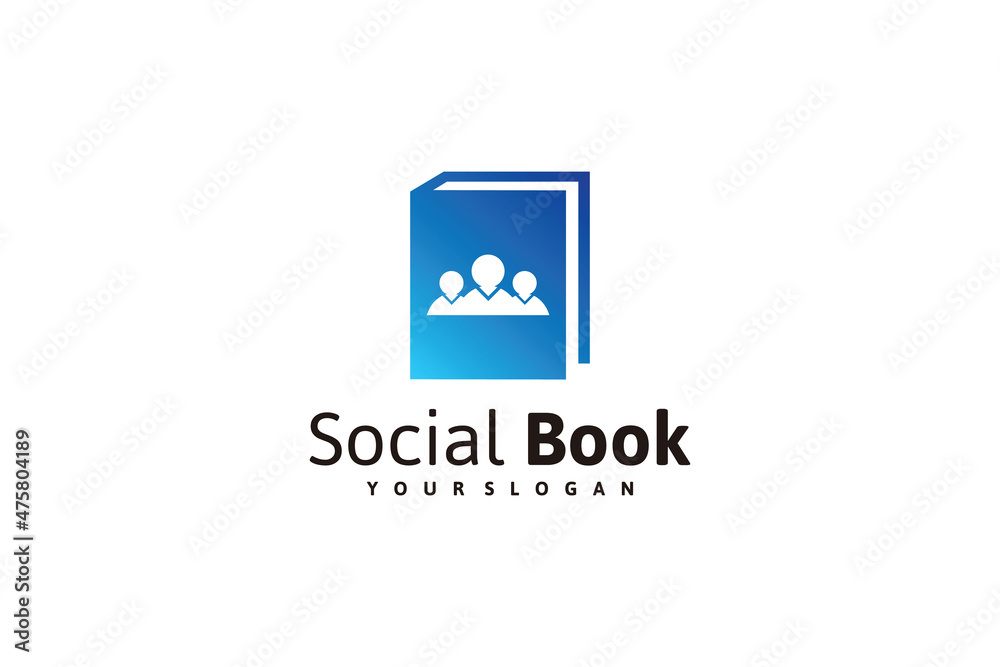Fototapeta premium book logo design inspiration with a group of logo design people.