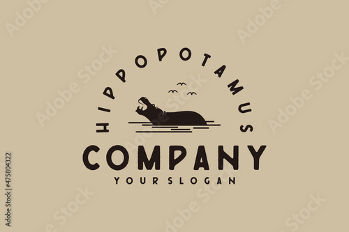 hippopotamus logo design inspiration photo