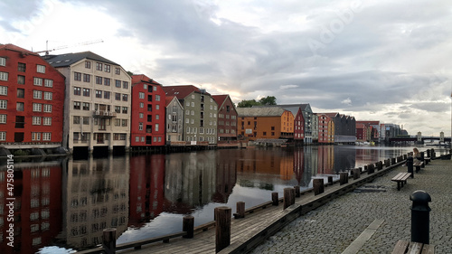 Canvas Print travel destinations and famous places view in trondheim city