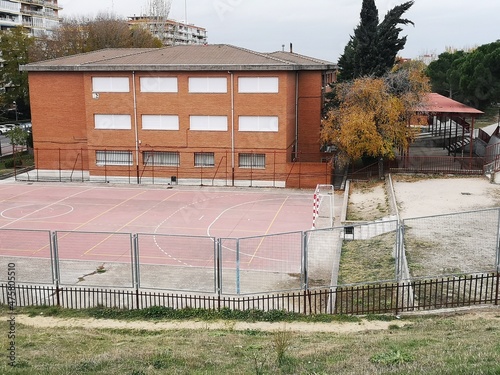 School backyard in the city of Mostoles Madrid photo