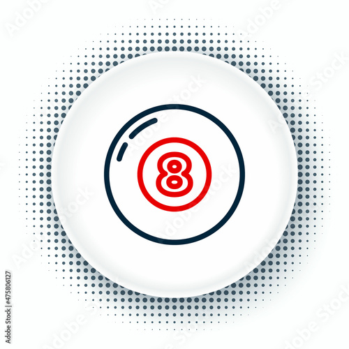 Line Billiard pool snooker ball icon isolated on white background. Colorful outline concept. Vector