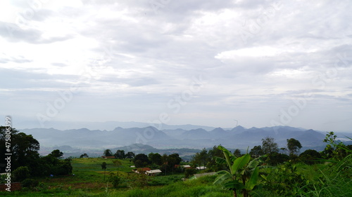Beautiful natural scenery on the slopes of Mount Ciremai, Palutungan area, Kuningan Regency, Indonesia. photo