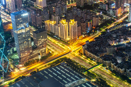 Night view of Shenzhen city  Guangdong Province  China