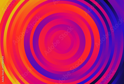 Red Yellow and Blue Gradient Concentric Circles Background