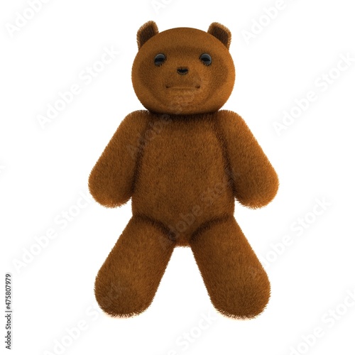 Toy bear isolated over white