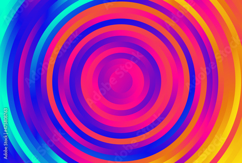 Pink Blue and Orange Gradient Concentric Circles Background Design