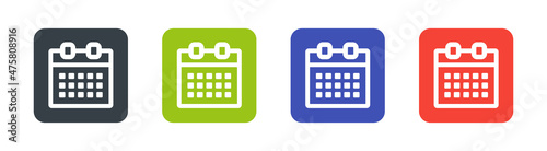 Calendar icons set. Schedule appointment symbol. Agenda vector icon.