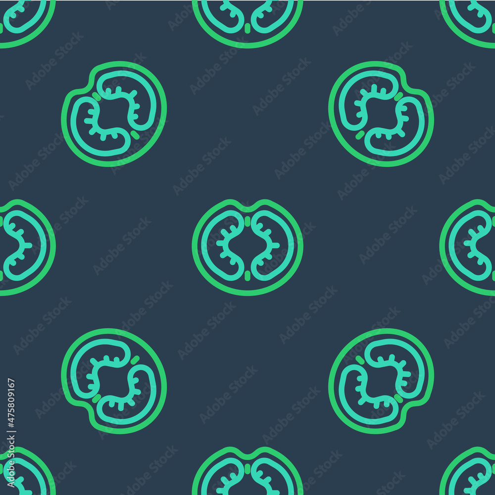 Line Tomato icon isolated seamless pattern on blue background. Vector Line Tomato icon isolated seamless pattern on blue background. Vector