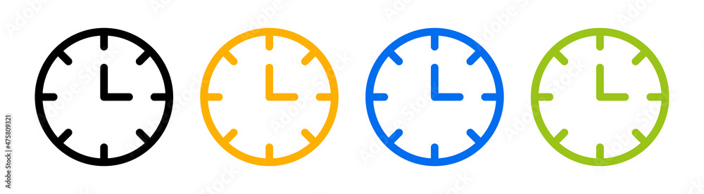 Round wall clock icon vector illustration. Timer symbol Round wall clock icon vector illustration. Timer symbol