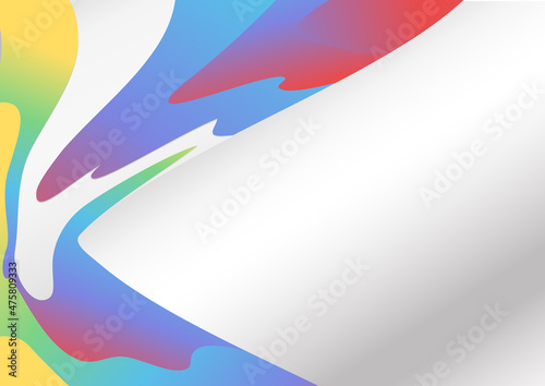 Red Yellow and Blue Wave Background with Copy Space for Your Text Vector
