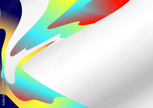 Red Yellow and Blue Wave Background Template with Copy Space for Your Text Vector Art