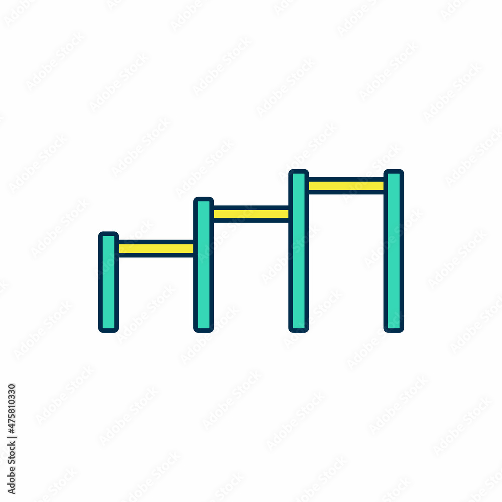 Filled outline Sport horizontal bar icon isolated on white background. Vector Filled outline Sport horizontal bar icon isolated on white background. Vector