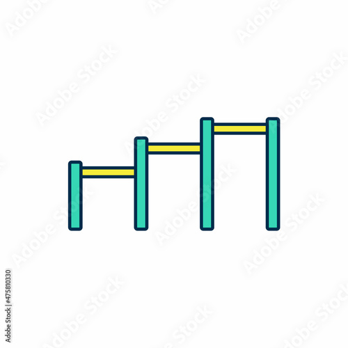 Filled outline Sport horizontal bar icon isolated on white background. Vector