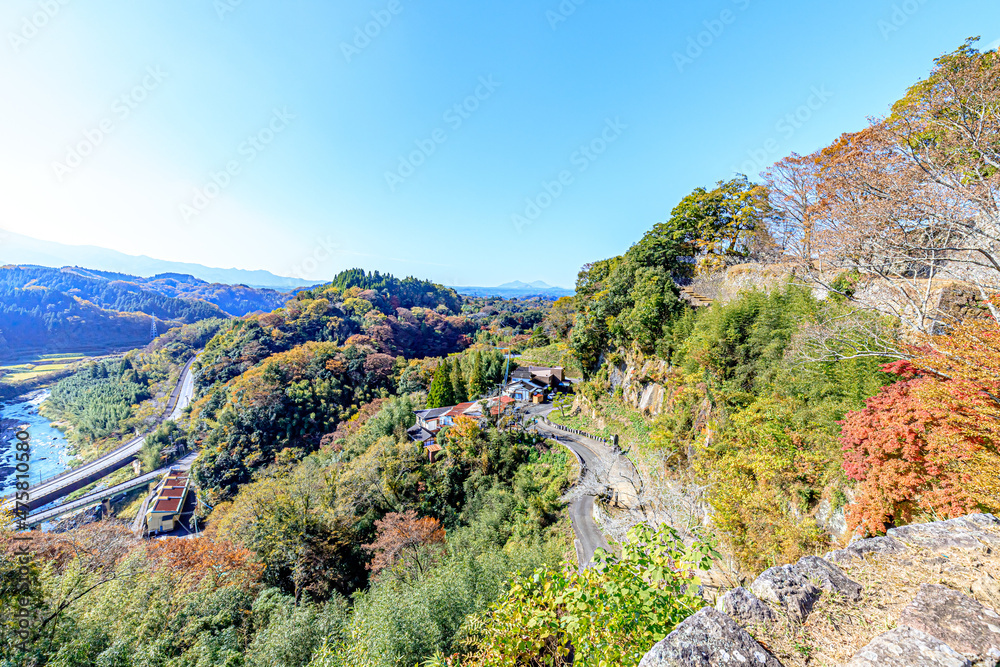 秋の岡城跡　大分県竹田市　Autumn Oka Castle Ruins.  Ooita-ken Takeda city
