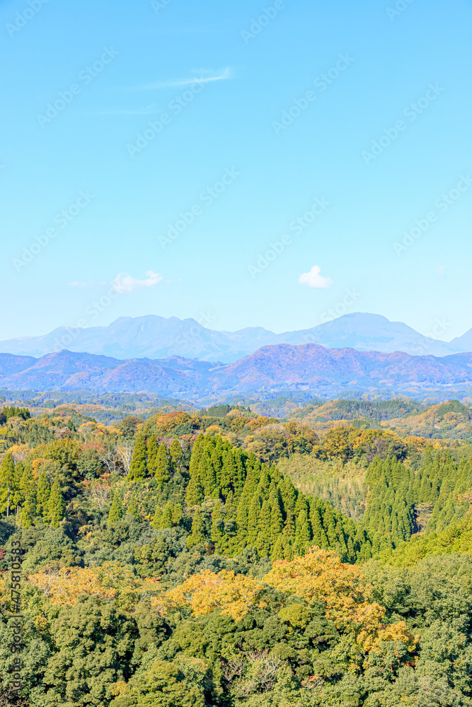 秋の岡城跡から見た景色　大分県竹田市　Scenery seen from the ruins of Oka Castle in autumn.  Ooita-ken Takeda city