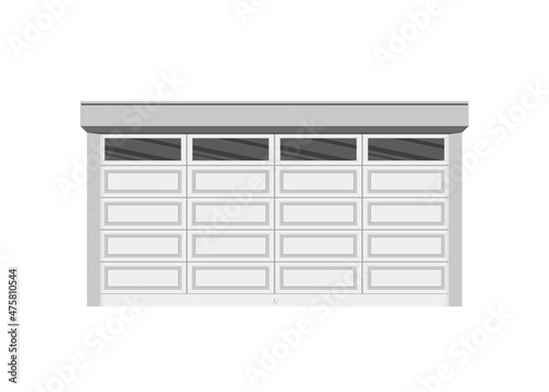 Garage door vector icon.Realistic vector icon isolated on white background garage door.