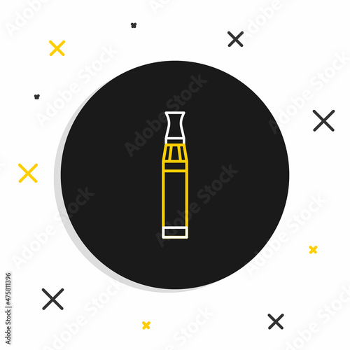 Line Electronic cigarette icon isolated on white background. Vape smoking tool. Vaporizer Device. Colorful outline concept. Vector