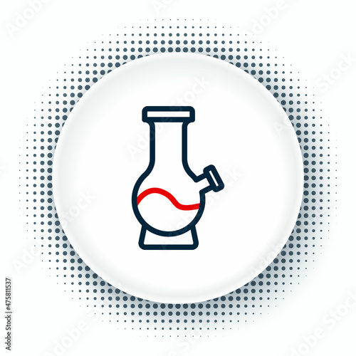 Line Glass bong for smoking marijuana or cannabis icon isolated on white background. Colorful outline concept. Vector