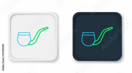 Line No pipe smoking icon isolated on white background. Dont smoke. Tobacco pipe. Colorful outline concept. Vector