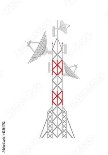 Radio tower icon in cartoon style on a white background