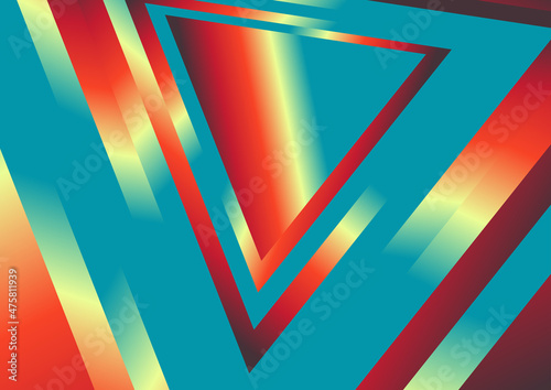 Abstract Geometric Red Yellow and Blue Gradient Background