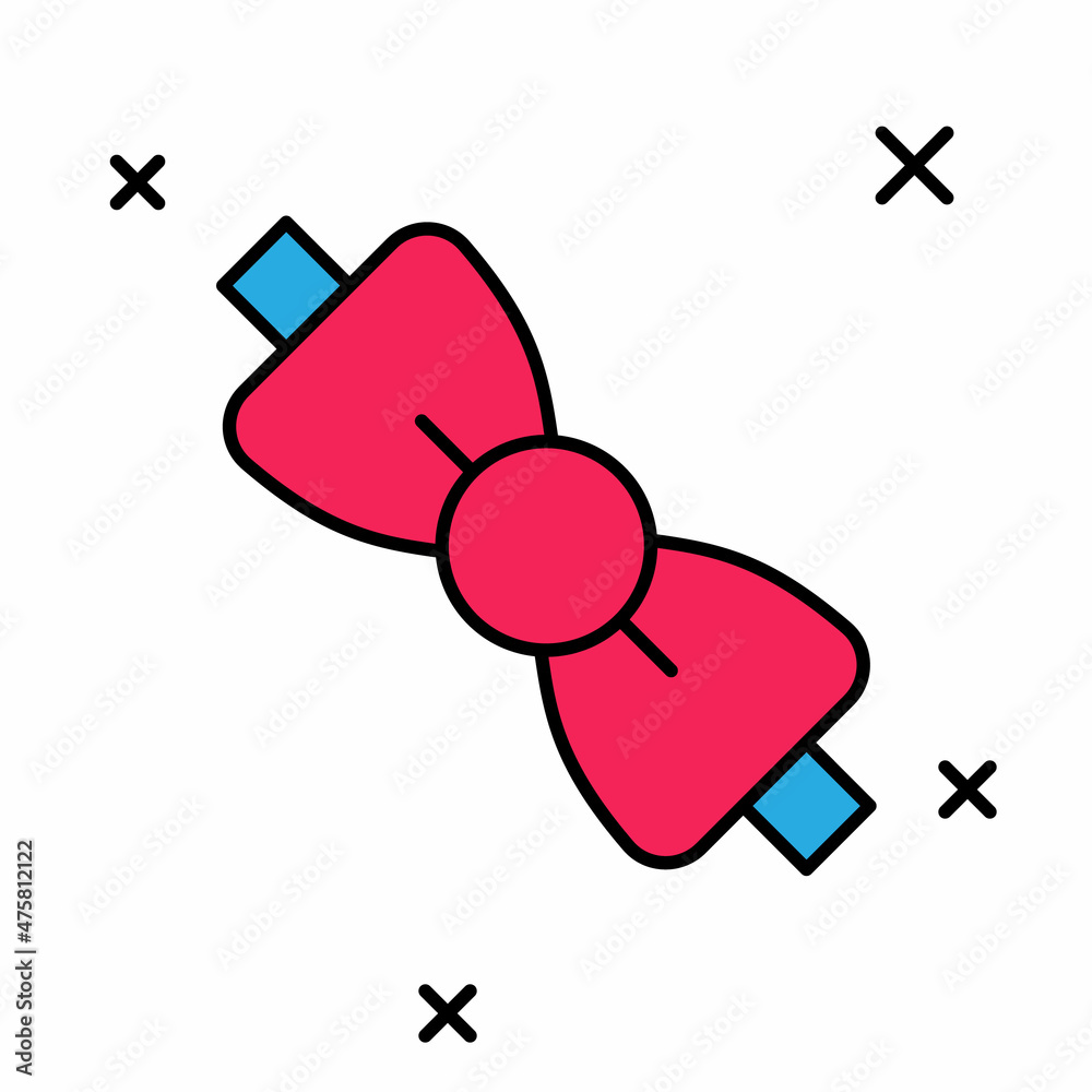 Filled outline Bow tie icon isolated on white background. Vector Filled outline Bow tie icon isolated on white background. Vector