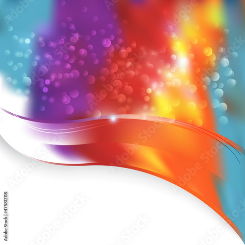 Red Yellow and Blue Wave Powerpoint Background Illustrator