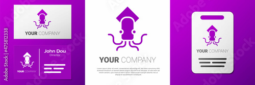 Logotype Octopus icon isolated on white background. Logo design template element. Vector
