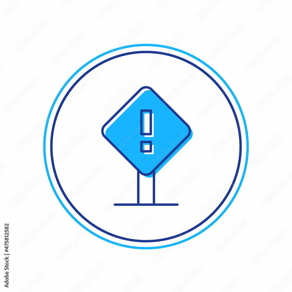 Filled outline Exclamation mark in square frame icon isolated on white background. Hazard warning sign, careful, attention, danger warning important sign. Vector Filled outline Exclamation mark in square frame icon isolated on white background. Hazard warning sign, careful, attention, danger warning important sign. Vector