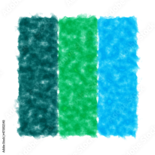 watercolor blue and green isolated white