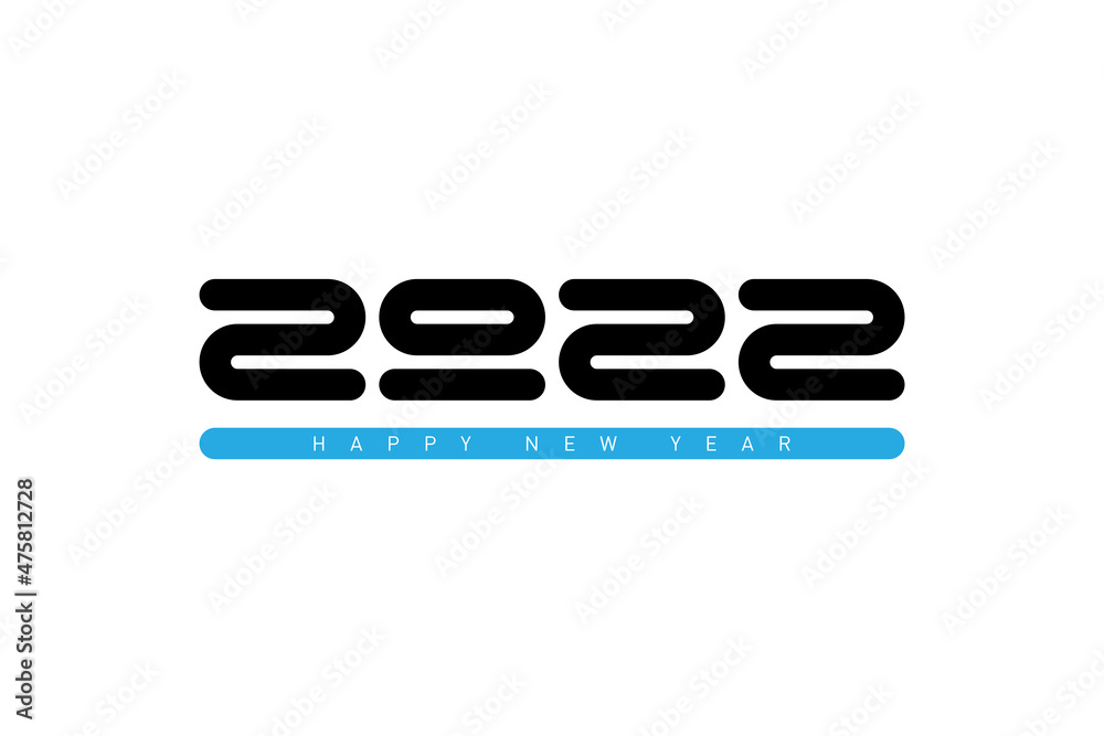 Original Minimalistic new years Greeting card. Happy New Year 2022. Cover of calendar or business diary.