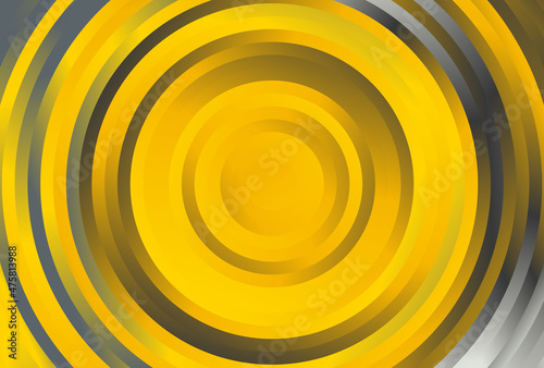 Grey and Yellow Gradient Concentric Circles Background
