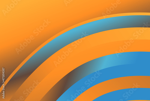 Blue and Orange Gradient Quarter Concentric Circles Background Image