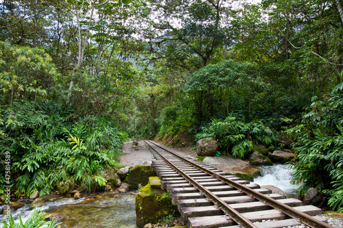 Mesmerizing shot of Perurail leading to Machu Picchu photo