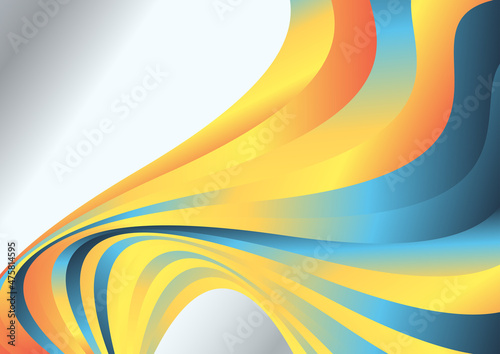 Red Yellow and Blue Gradient Wave Background Vector Graphic