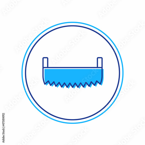 Filled outline Two-handed saw icon isolated on white background. Vector
