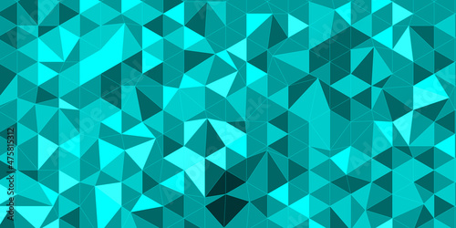 Abstract Vector seamless turquoise abstract geometric rumpled triangular graphic background. digital vector illustration. abstract geometric vector background, triangle pattern. 