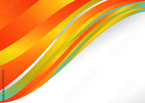 Red Yellow and Blue Wave Background with Space for Your Text