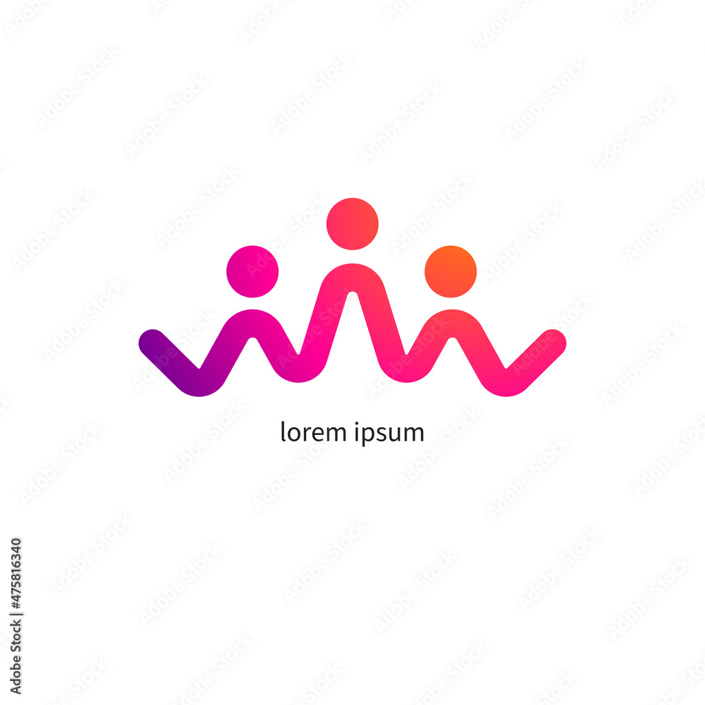 Business people line logo. Abstract group icon. Together concept Business people line logo. Abstract group icon. Together concept