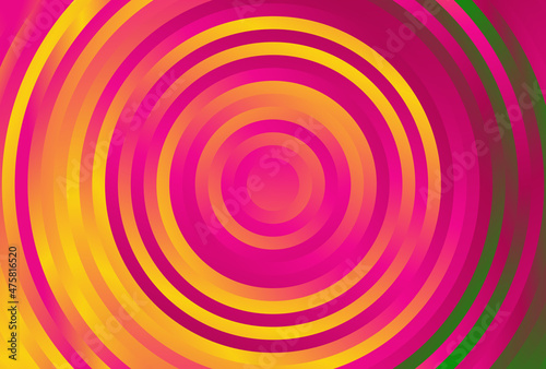 Green Orange and Pink Gradient Concentric Circles Background