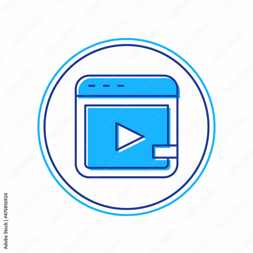Filled outline Video advertising icon isolated on white background. Concept of marketing and promotion process. Responsive ads. Social media advertising. Vector Filled outline Video advertising icon isolated on white background. Concept of marketing and promotion process. Responsive ads. Social media advertising. Vector