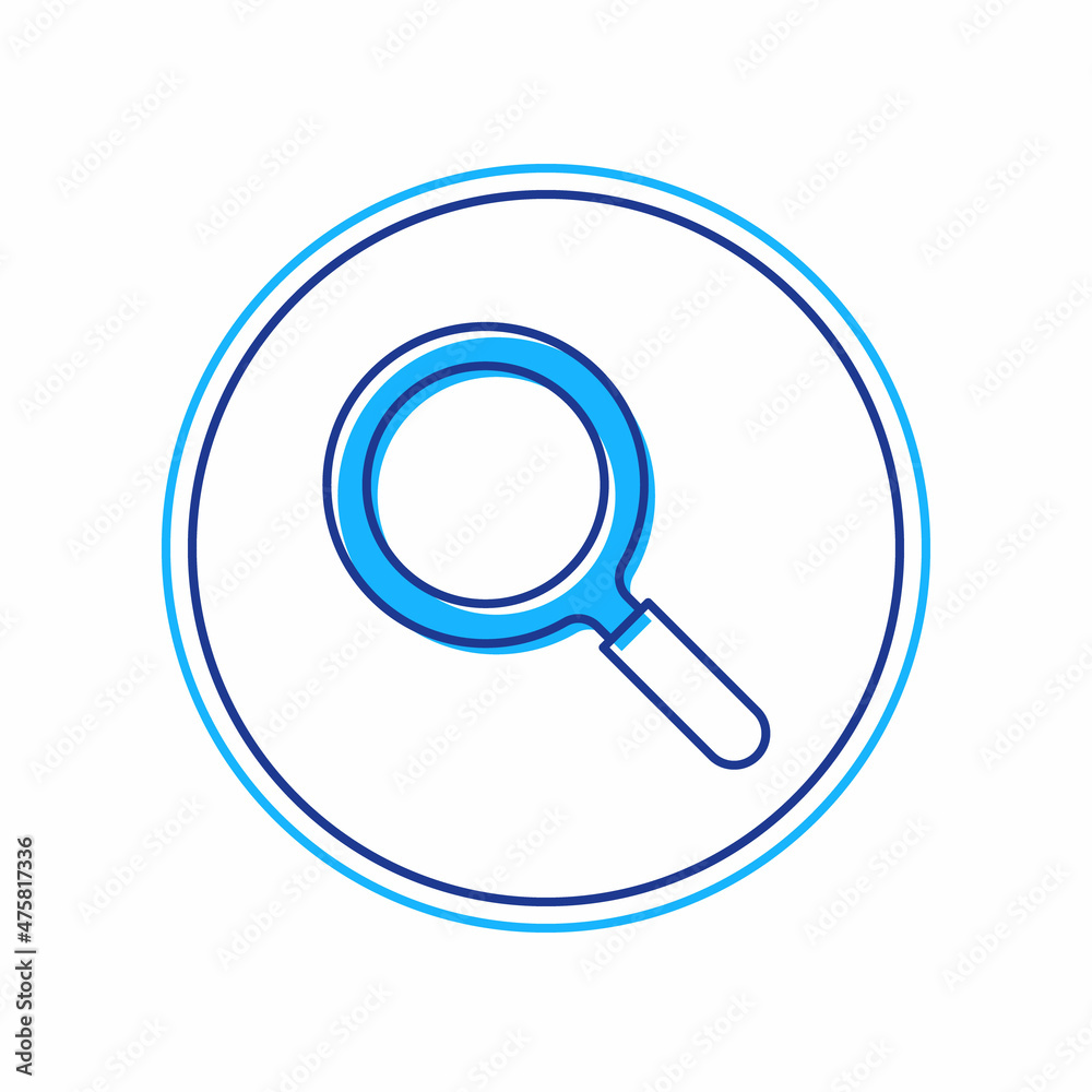 Filled outline Magnifying glass icon isolated on white background. Search, focus, zoom, business symbol. Vector Filled outline Magnifying glass icon isolated on white background. Search, focus, zoom, business symbol. Vector
