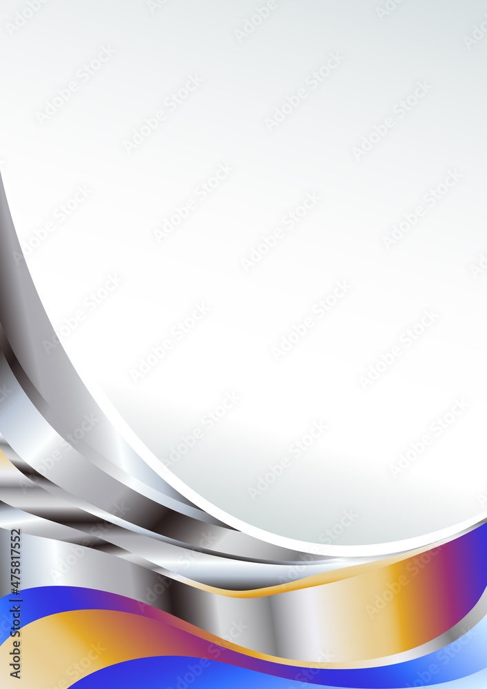 Orange Blue and Grey vertical Business Wave Background Template Vector ...