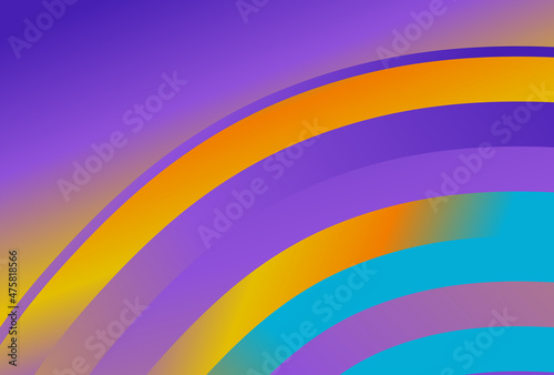 Blue Orange and Purple Gradient Quarter Concentric Circles Background