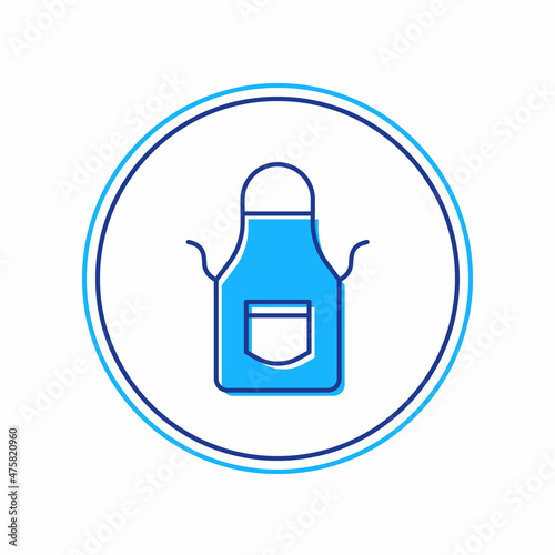 Filled outline Blacksmith apron icon isolated on white background. Protective clothing and tool worker. Vector