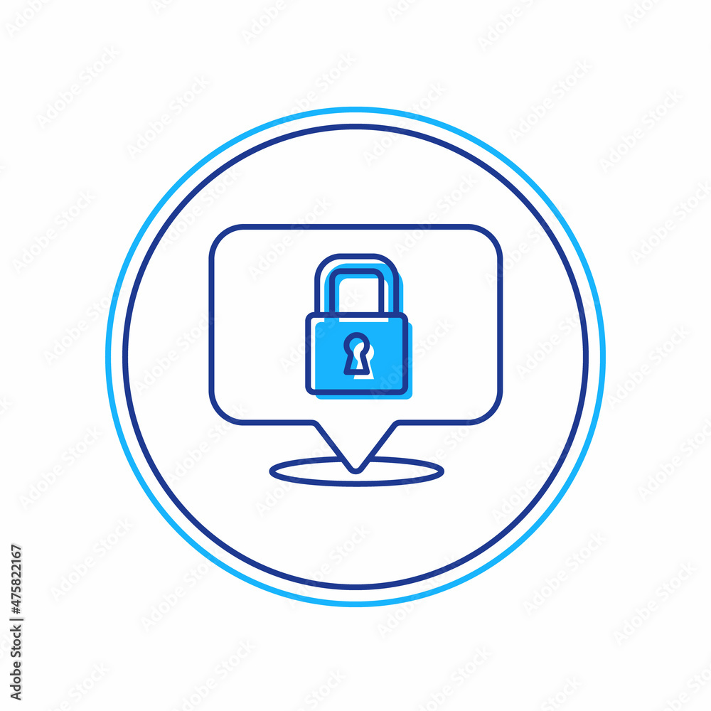 Filled outline Lock icon isolated on white background. Padlock sign. Security, safety, protection, privacy concept. Vector