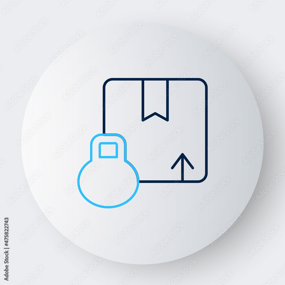 Line Carton cardboard box icon isolated on white background. Box, package, parcel sign. Delivery and packaging. Colorful outline concept. Vector Line Carton cardboard box icon isolated on white background. Box, package, parcel sign. Delivery and packaging. Colorful outline concept. Vector