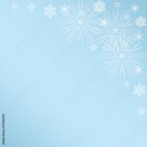 white beautiful snowflakes on a blue background
